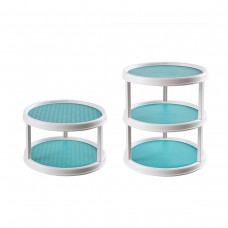 Rotatable Desktop Kitchen Storage Tray Multifunctional Plastic Round Storage Cab