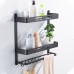 Punch  Free Bathroom Shelf Toilet Storage Shelf Wall Hanging Toilet Restroom Black Towel Rack Rod with Hook