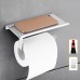 Aluminum Toilet Paper Punch Free Holder With Phone Shelf Wall Mounted Bathroom Accessories Tissues Roll Dispenser Matte