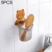 5 PCS Bathroom Rack Wall  mounted Toothpaste Toothbrush Storage Rack  Random Color