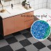 4 PCS Thickened PVC Can Be Spliced   Floor Mat Kitchen Bathroom Anti  Slip Foot Pad Hollow Injection Pad  Size  30x30x1 5cm  Blue