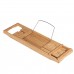 Multifunctional Bathroom Telescopic Bathtub Rack Bamboo Bath Caddy Glass Holder Soap Tray Over Bathtub Rack Support